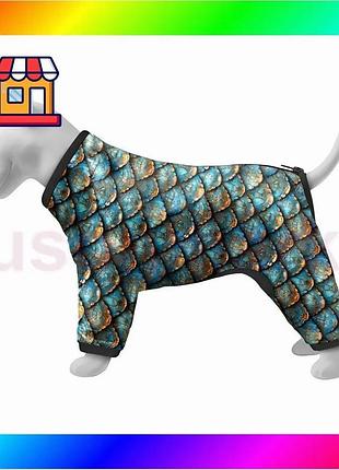 Bs вітровка для собак best mix waudog clothes, малюнок "луска", m35, 59-62 см, з 37-40 см bas77/n