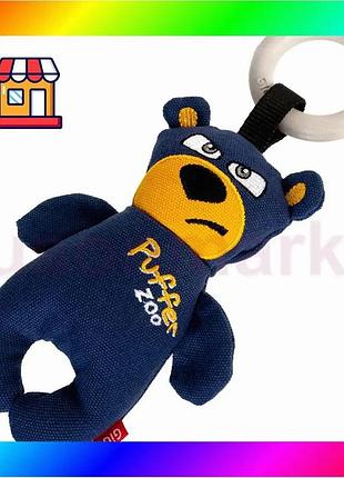 Bs игрушка для собак best mix медведь с пищалкой gigwi puffer zoo, текстиль, дерево, 26 см bas77/n