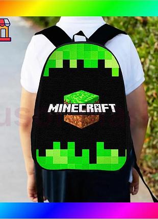 Bs детский рюкзак minecraft best mix 34х27см черный городской ранец для мальчика с принтом стильный рю bas77/n