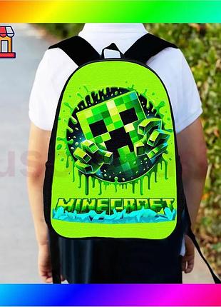 Bs рюкзак детский minecraft best mix крипер черный для мальчика городской водонепроницаемый ранец с пр bas77/n