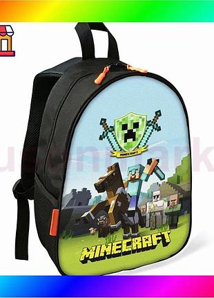 Bs рюкзак minecraft стив best mix детский школьный черный для мальчика водонепроницаемый с карманом дл bas77/n