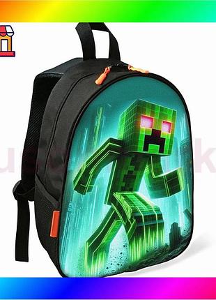 Bs рюкзак minecraft крипер best mix детский школьный черный для мальчика водонепроницаемый стильный рю bas77/n