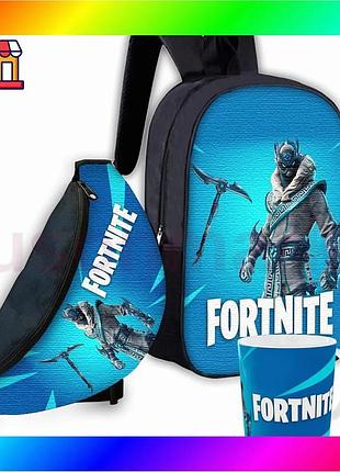 Bs набір дитячий fortnite best mix рюкзак 36х27см сумка-бананка чорна кружка з принтом для хлопчика по bas77/n