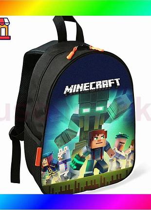 Bs рюкзак minecraft дитячий best mix шкільний чорний водонепроникний рюкзак для хлопчика з кишенею bas77/n