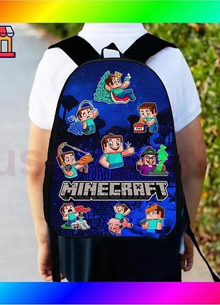 Bs рюкзак дитячий minecraft best mix 34х27 см чорний міський ранець для хлопчика з принтом сумка для ш bas77/n