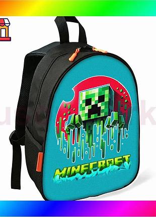 Bs рюкзак minecraft крипер best mix детский школьный черный для мальчика водонепроницаемый стильный рю bas77/n