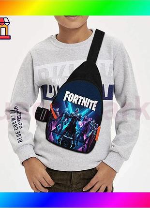Bs сумка слинг детская best mix fortnite черная 29х17 см для мальчика через плечо прогулочный рюкзак bas77/n