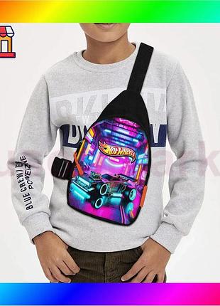 Bs сумка слинг детская best mix hot wheels черная 29х17 см для мальчика через плечо водонепроницаемая bas77/n