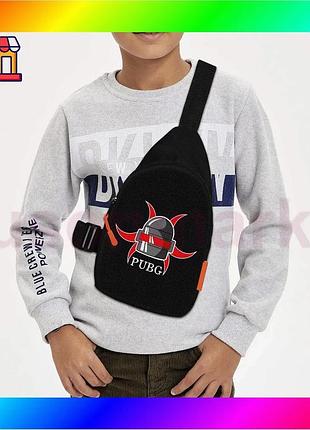 Bs сумка слинг детская best mix pubg battlegrounds черная водонепроницаемая для мальчика через плечо с bas77/n