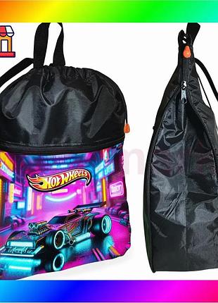 Bs рюкзак-мішок hot wheels best mix чорний для взуття і спортивного одягу з розширювальним клапаном су bas77/n