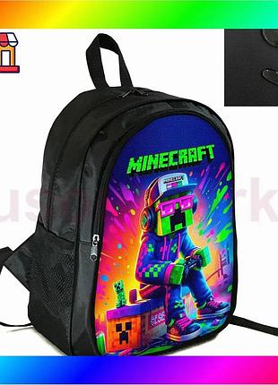 Bs рюкзак городской школьный best mix с принтом minecraft крипер черный для детей и подростков спортив bas77/n
