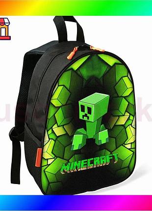 Bs рюкзак minecraft крипер best mix детский школьный черный для мальчика водонепроницаемый с карманом bas77/n
