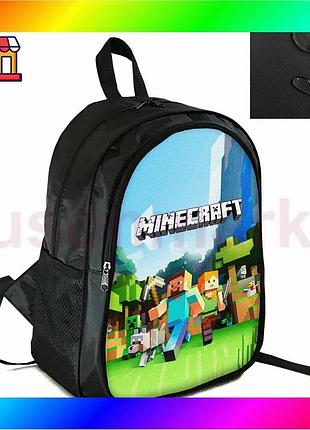 Bs городской рюкзак школьный best mix с принтом minecraft крипер черный для детей подростков для обуче bas77/n