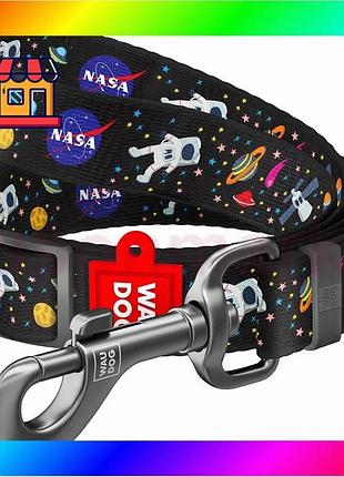 Bs повідець для собак best mix нейлоновий waudog nylon, малюнок "nasa", регульований, ш 25 мм, дл 152- bas77/n