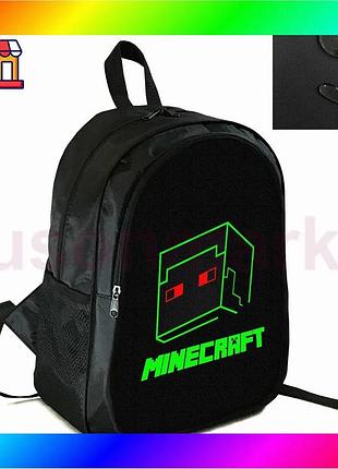 Bs рюкзак городской школьный best mix с принтом minecraft крипер черный для детей и подростков спортив bas77/n