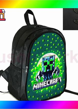 Bs рюкзак школьный minecraft best mix крипер черный для детей подростков спортивный универсальный 38х2 bas77/n