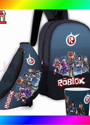 Bs набор детский рюкзак best mix roblox 36х27см сумка-бананка 32х15см кружка 330мл для мальчика подаро bas77/n