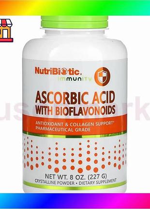 Bs аскорбиновая кислота с best mix биофлавоноидами порошок nutribiotic 227 г витамин c для иммунитета bas77/n