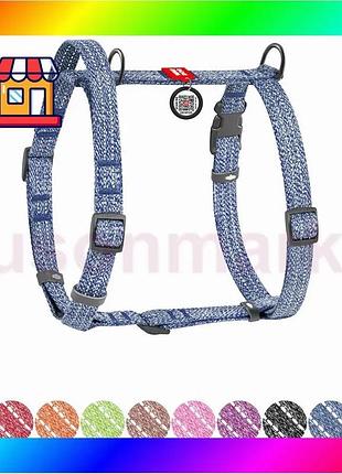 Bs шлея для собак best mix с ручкой из восстановленного хлопка анатомическая н-образная waudog re-cott bas77/n