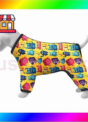 Bs ветровка для собак best mix waudog clothes, рисунок "мохнатые монстры", xs25, в 36-38 см, с 26-28 с bas77/n