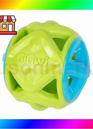 Bs іграшка для собак best mix м'яч gigwi basic edge, салатовий, гума, 9 см bas77/n