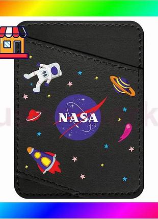 Bs візитниця waudog design best mix із малюнком "nasa", преміум шкіра (ширина 70 мм, довжина 95 мм) чо bas77/n