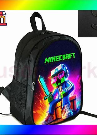 Bs рюкзак міський шкільний best mix з принтом minecraft кріпер чорний для дітей підлітків спортивний р bas77/n