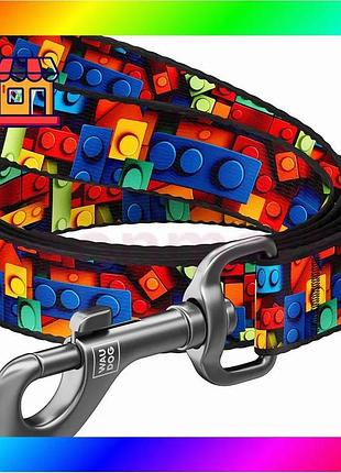 Bs поводок для собак best mix нейлоновый waudog nylon, рисунок "блоки", l-xxl, ш 25 мм, дл 200 см bas77/n