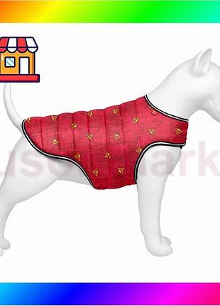 Bs курточка-накидка для собак best mix waudog clothes, рисунок "супермен красный", xl, а 47 см, b 68-8 bas77/n