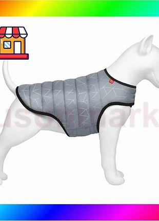 Bs курточка-накидка для собак best mix waudog clothes світловідбивна, xs, а 26 см, b 33-41 см, з 18-26 bas77/n