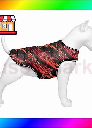 Bs курточка-накидка для собак best mix waudog clothes, малюнок "швидкість флеша", s, а 32 см, b 41-51 bas77/n