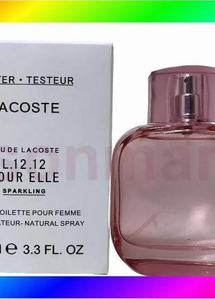 Bs lacoste l.12.12 pour best mix elle sparkling женский парфюм 90 мл тестер фруктово-цветочный аромат bas77/n