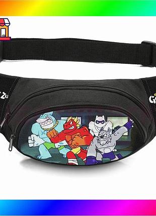 Bs сумка-бананка детская герои best mix гуджитсу черная поясная сумка для мальчика стильный прогулочны bas77/n