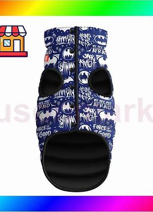 Bs курточка для собак best mix waudog clothes с рисунком "бэтмен бело-голубой", m40, в 63-67 см, с 39- bas77/n