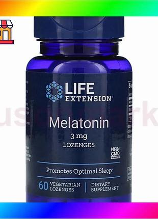 Bs мелатонін life extension best mix 3 мг 60 вегетаріанських льодяників для здорового сну і релаксації bas77/n