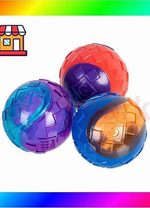 Bs игрушка для собак best mix три мяча с пищалкой gigwi ball, резина, 5 см bas77/n