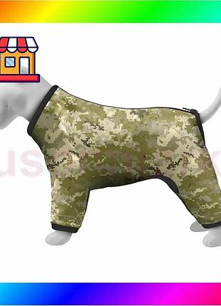 Bs вітровка для собак best mix waudog clothes, малюнок "мілітарі", m45, 55-60 см, з 37-40 см bas77/n