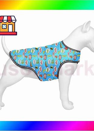 Bs курточка-накидка для собак best mix waudog clothes, рисунок "лига справедливости", l, а 41 см, b 58 bas77/n