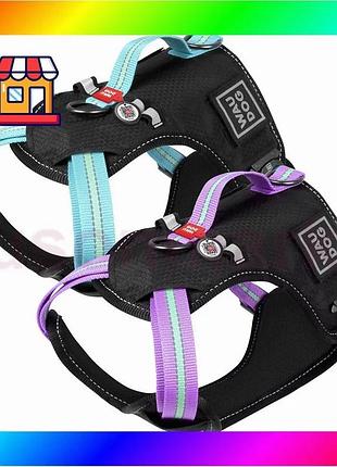 Bs шлея для собак best mix безопасная waudog nylon c qr паспортом, металлическая пряжка-фастекс, l, ш bas77/n