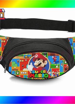 Bs сумка-бананка дитяча super best mix mario поясна сумка для хлопчика стильна сумка для прогулянок і bas77/n
