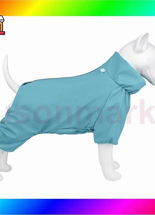Bs дождевик для собак best mix waudog clothes, водонепроницаемый, l55, в 77-79 см, с 50-55 см, голубой bas77/n