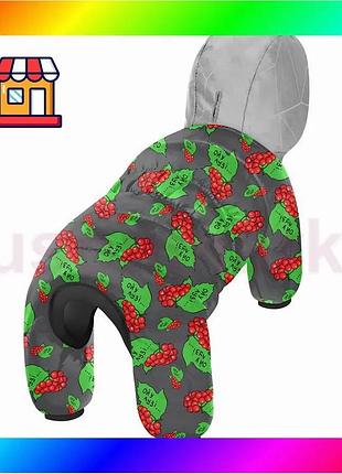 Bs комбинезон для собак best mix waudog clothes рисунок "калина", l55, в 77-79 см, с 47-50 см bas77/n