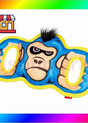 Bs игрушка для больших best mix собак горилла с пищалкой gigwi mighty challenge, износостойкий текстил bas77/n