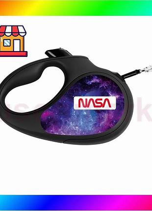 Bs поводок-рулетка для собак best mix waudog r-leash, рисунок "nasa21", l, до 50 кг, 5 м, светоотражаю bas77/n