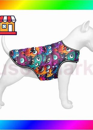 Bs курточка-накидка для собак best mix waudog clothes, рисунок "зубастые монстры", xl, а 47 см, b 68-8 bas77/n
