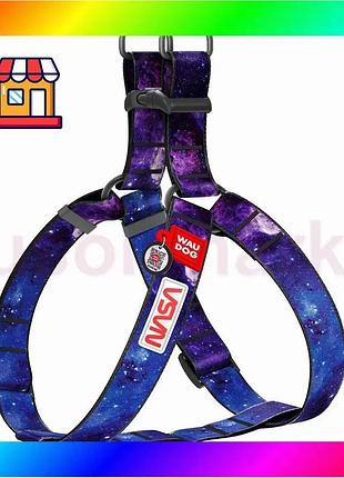 Bs шлей для собак best mix waudog nylon c qr паспортом, малюнок "nasa21", пластиковий фастекс, xl, ш 3 bas77/n