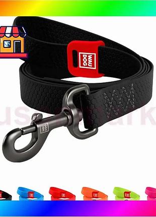 Bs повідець для собак best mix водостійкий waudog waterproof, l-xxl, ш 25 мм, дл 183 см чорний bas77/n