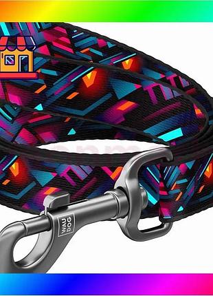 Bs поводок для собак best mix нейлоновый waudog nylon, рисунок "бесконечные миры", l-xxl, ш 25 мм, дл bas77/n