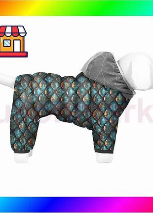 Bs комбинезон для собак best mix waudog clothes рисунок "чешуя", l50, в 70-74 см, с 47-50 см bas77/n