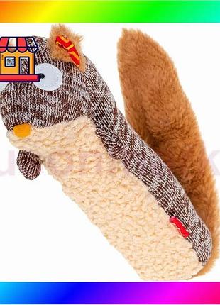 Bs игрушка для собак best mix белка с пищалкой gigwi plush friendz, текстиль, 29 см bas77/n